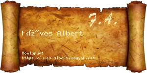 Füves Albert névjegykártya