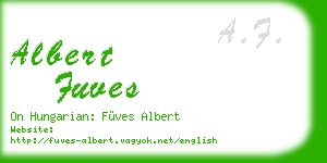 albert fuves business card
